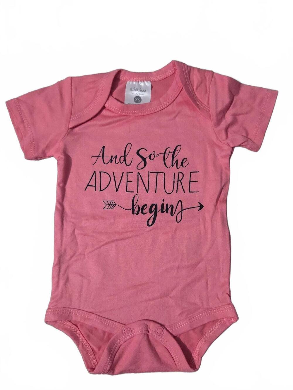 BibiBliss Pink Short Sleeve Baby Bodysuit 0-3 Months XS